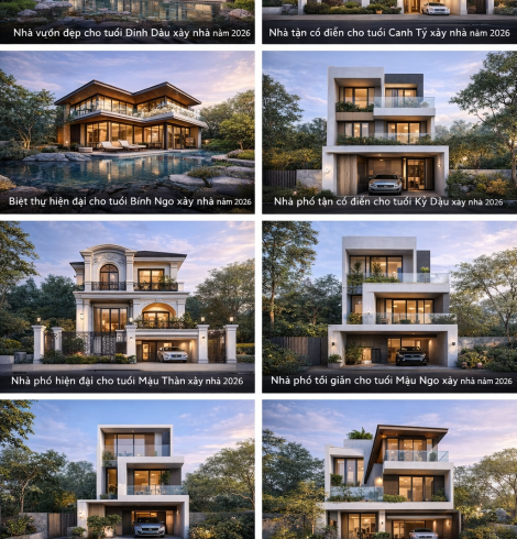 Tuổi xây nhà năm 2026. 11 con giáp hợp tuổi làm nhà đẹp hút tài lộc