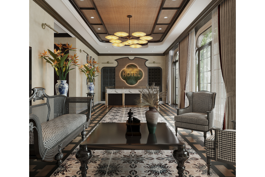 Thiết kế Khách sạn Phong Cách Indochine