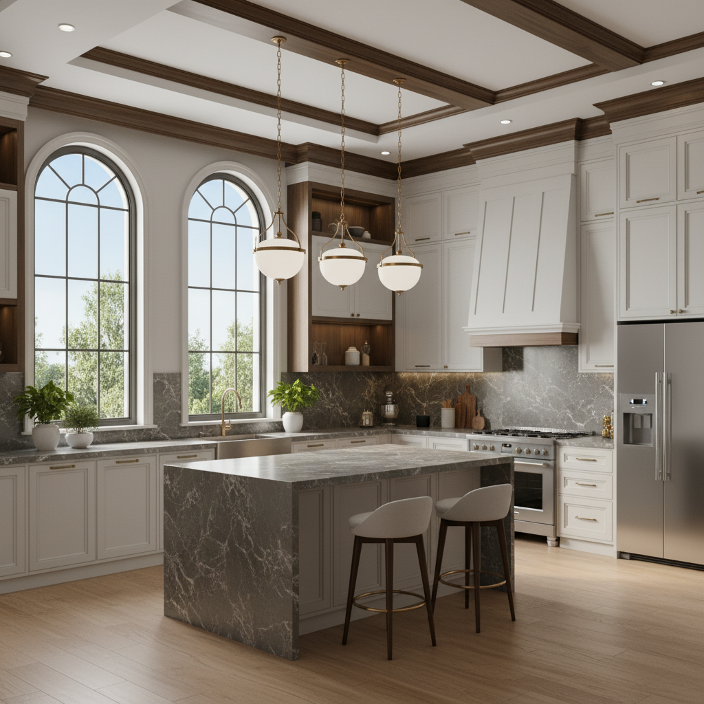 Nội thất bếp biệt thự hiện đại 3 tầng