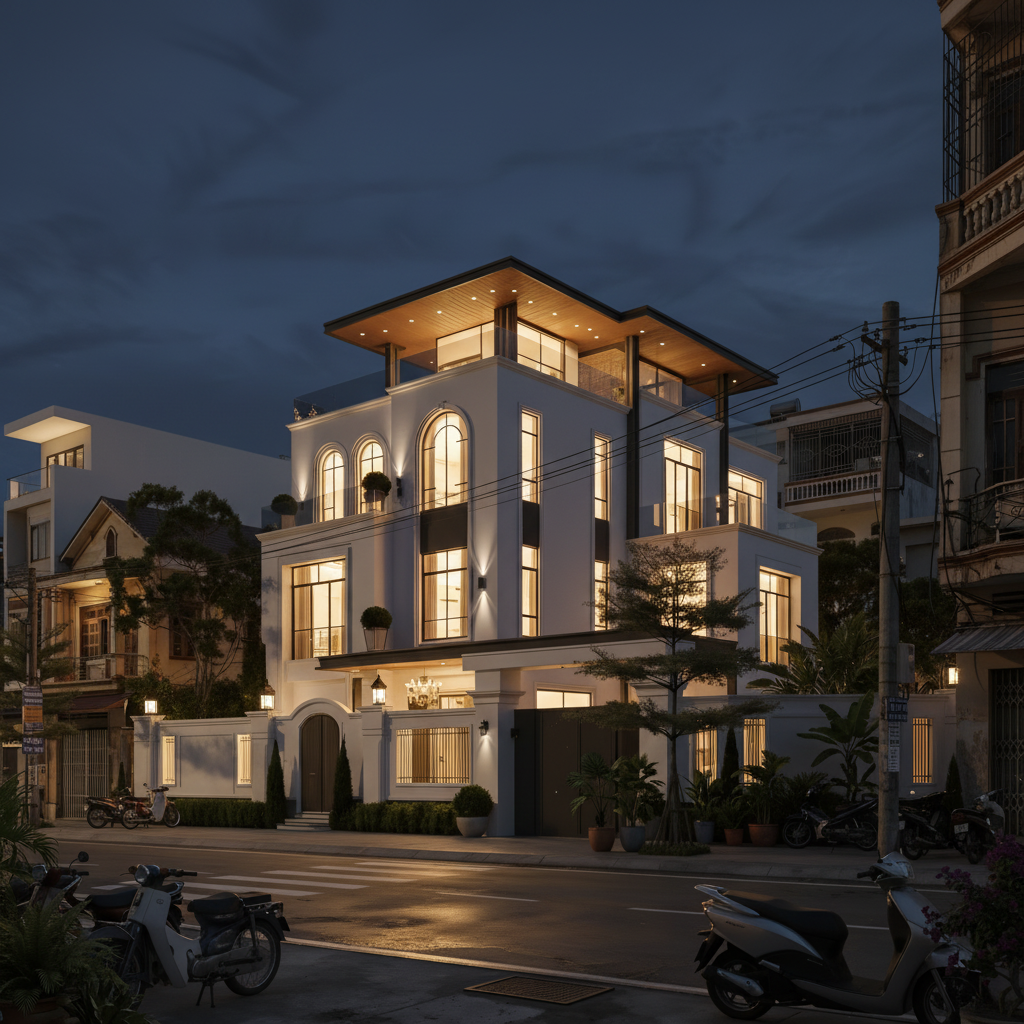 biệt thự hiện đại 3 tầng