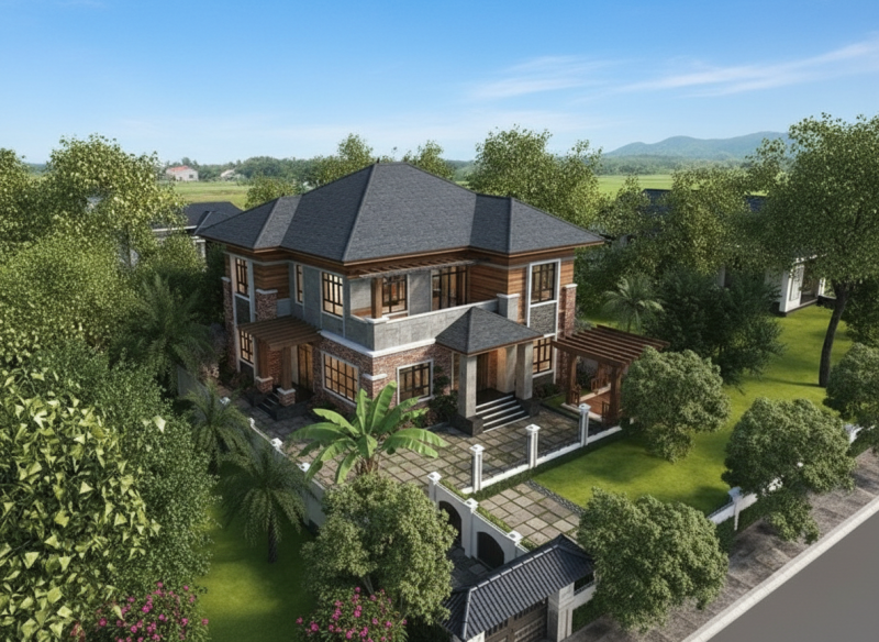 mẫu nhà 2 tầng hiện đại 2026