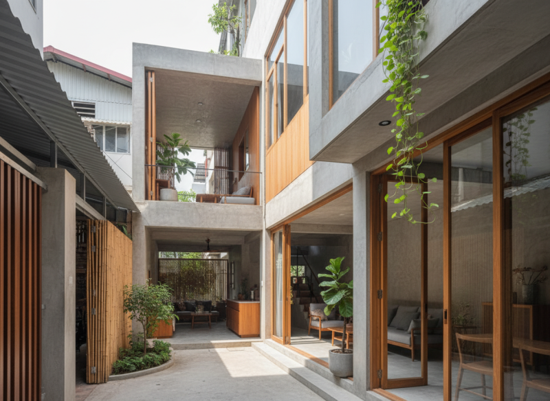nhà trong hẻm đủ sáng và gió tại sài gòn