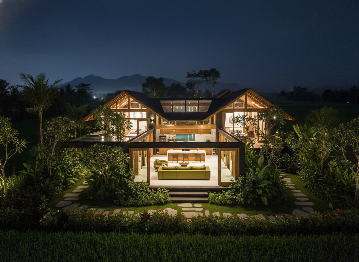 Phong cách villa nghỉ dưỡng Bali thiết kế mở chuẩn resort