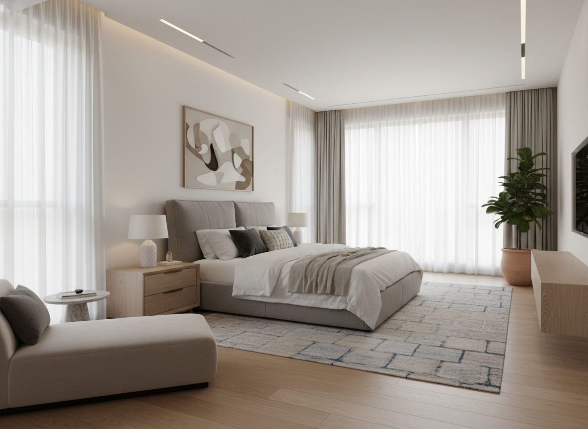 Phòng ngủ hiện đại tối giản mang lại không gian nghỉ ngơi lý tưởng